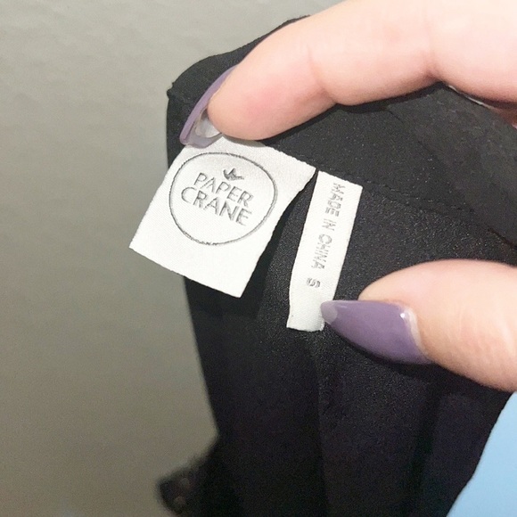 Paper Crane Black Beaded Gold And Silver High Neck Chiffon Top - Picture 10 of 11